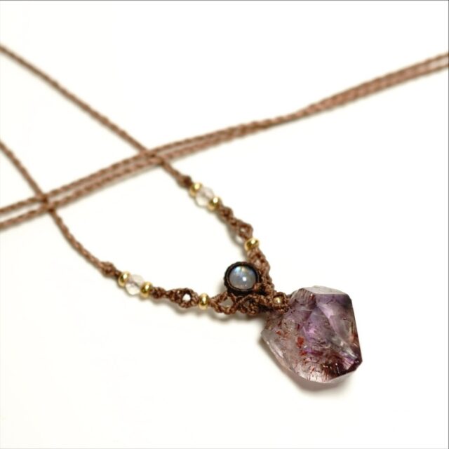 【マスカット】マクラメ編み　ソノラサンライズ他 Sphere – 天然石と一本の紐を結んで編むマクラメ編みを組み合わせた